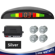 주차센서 후방감지기 차량검지기 주차 센서 키트 LED 디스플레이 22mm 4 백라이트 역방향 백업 레이더 모니, 08 Silver