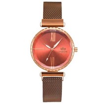 여성 학생 시계세트 팔찌 앰프로 설정된 5pcs 뱅글 쿼츠 패션 로즈 마그네틱