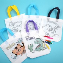 그리기 부직포 가방 5종 만들기세트 사인펜포함, 고래