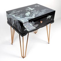 아르데커쉘 송학 자개협탁 나전칠기 가구 고가구 콘솔, 블랙