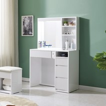 브랜디 템바보드 LED 화장대 모던 거울 서랍 수납형 화장품정리함 900, 화이트