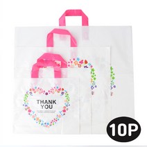 10P 손잡이 비닐 쇼핑백 포장봉투, 사이즈, 중