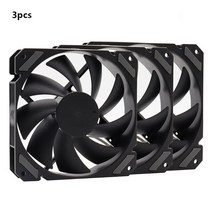 Wovibo 120mm 팬 블랙 PWM 4PIN 12V DC 케이스 CPU 쿨러 워터 냉각 컴퓨터 섀시 조용한 높은 공기 볼륨 Ven, 03 3 Fans