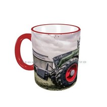 fendt 1050 vario 세라믹 머그 커피 컵 우유 차 머그 결합 수확기 수확기 결합 트랙터 농업 농업 수확, 국경 빨간 머그, 한 사이즈