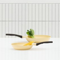 쿡핏 매직백금 인덕션 후라이팬 냄비세트 옐로우, 2종:24팬+28팬, 2종