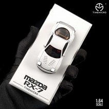 자동차 미니어처 다이캐스트 모형 피규어 Timemicro 1/64 미니 모델 장난감 RX7 레이싱 스포츠카 선물 케이스 포함 164 차량, white
