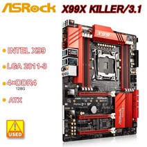 ASRock X99 마더보드 X99X KILLER/3.1 LGA 2011V3 8 x DDR4 128GB PCIE 3.0 M.2 SATA III ATX