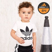 아디다스 키즈 80cm-100cm 유아 귀여운 트레포일 여름 반팔티셔츠-DV2828