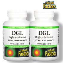네추럴팩터스 DGL 리코라이스루트 츄어블 감초뿌리추출물 400mg 90정 역류성식도염 위건강 영양제 2세트