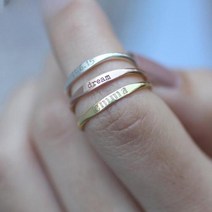커플 반지 레터링 이니셜 14K 골드 맞춤 기념일