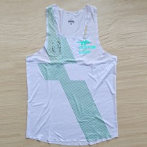 러닝 싱글렛 마라톤 상의 육상 유니폼 녹색 줄무늬 남자 원활한 빠른 달리기 스포츠 조끼 빠른 건조 중항 맞춤형