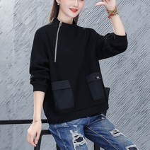 반집업 맨투맨 카라반집업 하프집업 아노락 유럽 ​​상품 하프 지퍼 스탠드 업 칼라 스웨터 여성 봄 버전 짧은 조수 브랜드 탑 빈티지 코트