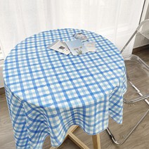 맞춤 색연필체크 두툼한 쉬폰 테이블보 (사각) 인테리어 피크닉, 140x225~260cm, 피치베이지