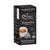 Nespresso Original 머신과 호환되는 Delicitaly 이탈리안 커피 포드 에스프레소 캡슐100 Ristretto 알루미늄 100개1팩, 알루미늄 리스트레토_100카운트(1팩)