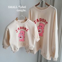 스몰라벨 핑크베어맨투맨맘
