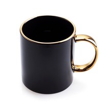 골드라인 샤이니 카페 골드링 머그컵 330ml 11oz, 럭셔리 블랙