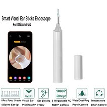 무선 스마트 비주얼 귀 클리너 검이경 NP20 왁스 제거 도구 카메라 내시경 1080P 키트 아이폰 아이패드 안드로이드, [02] White