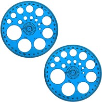 ZZHXSM 2피스 360도 원형 플라스틱 각도기 원형 메이커 눈금자 다채로운 템플릿 15cm 블루, 한개옵션0