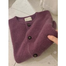 명품스타일 라쿤가디건 브이넥에 니트가디건 아보카도 패턴 여성의류 저고리 프렌치 오래 봄가을 차콜