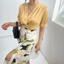 베이시코 / 7col 실크 랩 셔링블라우스