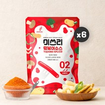미쓰리 떡볶이양념 02 보통맛 50gx6개 / 즉석떡볶이 국물떡볶이 레시피 간식 야식 분식 캠핑 밀키트 쌀떡 누들떡 밀떡 매콤 매운 소스 푸드, 50g, 6개