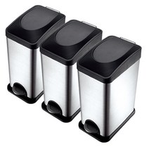 기타 브랜드 스텐휴지통 페달휴지통 사각쓰레기통 15L, 15L (1개)