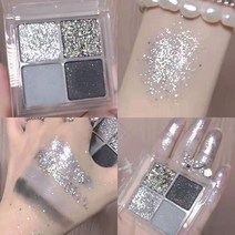 쿨 톤 아이 섀도우 팔레트 4 색 블랙 스모키 팔레트 매트 글리터 아이섀도우 팔레트 스모키 아이 섀도우 아이 피그먼트 팔레트, 1 Piece 4 Colors