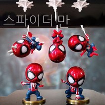 samuhanbin스파이더맨 피규어 수제 모형 자동차 어슬렁어슬렁 소형차 실내 액세서리 세트