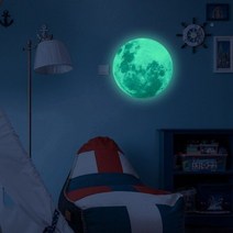 3D 입체형 정품 달조명 야광 MOON 데코 멀티 스티커 포인트 무드등 힐링 취침 수면 수유등 조명 필름 시트지 문라이트 하우스 거실 방 셀프 인테리어 꾸미기 슈퍼문 보름달 장식, 야광 달 스티커