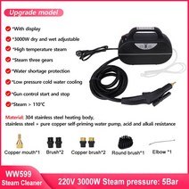 업소용 스팀 청소기 3000W 다기능 스팀 청소기 에어컨 주방 후드 자동차 증기 기, 02 Upgrade model_01 미국_01 220V