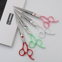 사사끼 컬러 7인치 강아지 애견 가위 JAF700, 화이트