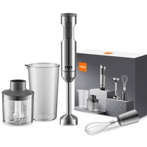 MIUI 멀티 퍼포먼스 4-in-1 핸드블랜더 1000W 푸드 믹서 스테인리스 스틸, PHB8001