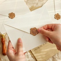D 청첩장 편지 봉투 결혼 답례품 실링왁스 인장 스티커, 포유
