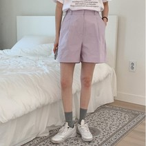 기타브랜드 네쥬 여성 봄 여름 핀턱 밴딩 파스텔 반바지 숏팬츠