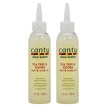 [정품] Cantu 시어 버터 티트리 & 호호바 헤어 & 두피 오일 180ml(6온스) (, 6 Ounce (2 Pack)