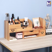 MCOMPANY 서랍식 선반 트레이 서랍장 보관 원목 화장품 정리함 수납함 정리대 수납장 미니 서랍 화장대 악세사리 다용도 선반 소형 수납 정리 탁상 보관함 [엘리자_단품], 혼합형[선반+서랍]_엘리자, 1개