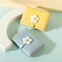 화이트 꽃송이 포인트 여성 학생지갑 미니지갑 졸업 입학 생일 신학기선물 기념일 초등학생지갑