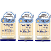 아비노베이비 수딩 릴리프 립 앤 페이스 밤, 4g, 3개