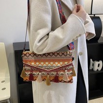 피케이몰 인디언풍 패션 크로스백 테슬 장식 미니가방