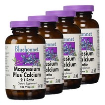 블루보넷 마그네슘 플러스 칼슘 2대1 비율 베지터블 캡슐 무설탕 글루텐 프리, 180개입, 4개
