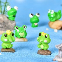 개구리 6종 1세트 디오라마 테라리움 화분 DIY 만들기 재료 미니어처 피규어, 미니개구리 6종 1세트
