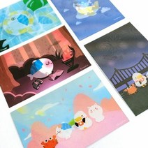 [천삼백케이] [디자인아이비] 꼬등어 렌티큘러 카드, 본보야지
