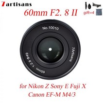 7 장인 60mm F2. 8 II 1:1 배율 매크로 렌즈 MF 후지 필름 후지 X 니콘 Z 소니 E 캐논 M EF-M 올림푸스 파나소닉 M4/3, 후지 xf