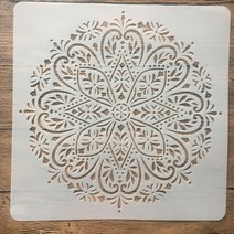 스텐실 도안 30x30cm 대형 만다라 휠 장식 벽 스크랩북 색칠 공부 엠보싱 앨범