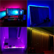 pc방 간접등 LED바 이라이트 방수 간접조명 무드등 줄조명 무선리모컨 실내 인테리어조명 usb타입 간편설치 틱톡 유튜브 방송 스트립 줄LED 백라이트 다양한 사이즈 50cm~3M, 방수 2M