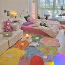 입체 꽃 비정형 플라워 러그 비비드 유니크 카페트
