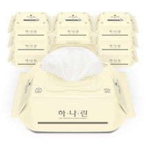[하나린물티슈] 도톰하고 부드러운 엠보싱 물티슈 / 자연유래추출물 / 캡형 아기물티슈 80매 10팩