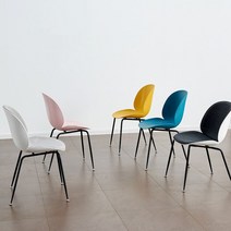 Gubi Beetle Chair PP재질 티타늄 다리 구비비틀스툴, 라이트그레이 패브릭 하프 백-블랙 프레임