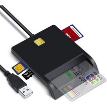 일본직발송 3. MENETOP 접촉 식 IC 카드 리더기 SD MICRO SD (TF) SIM CAC 스마트 카드 판독기 USB 연, ONE SIZE_One Color, One Color, 상세 설명 참조0