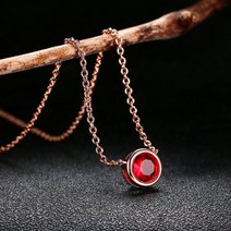 심플 탄생석 미니 루비 목걸이 A026